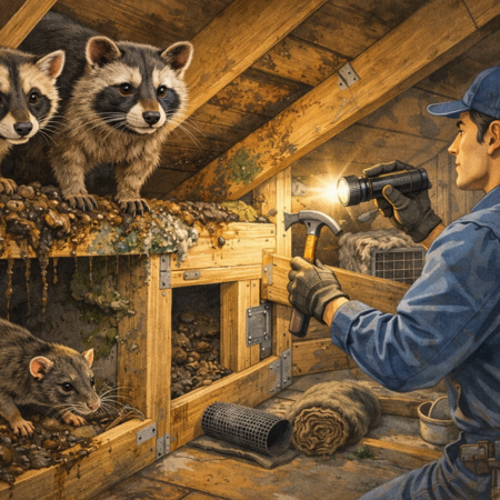 ハクビシン・アライグマ駆除の極意：溜め糞による腐朽と資産価値を守る構造改修
