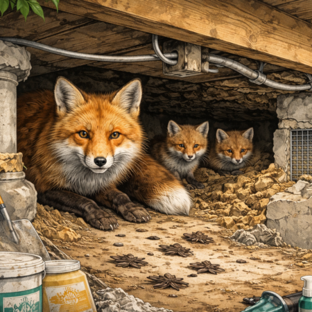 ホンドギツネの床下定着と衛生被害：エキノコックス寄生虫リスクと「開口部」の完全閉塞