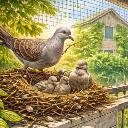 キジバトの営巣対策：庭木からベランダへ広がる被害と、建築構造を傷めない追い出し方