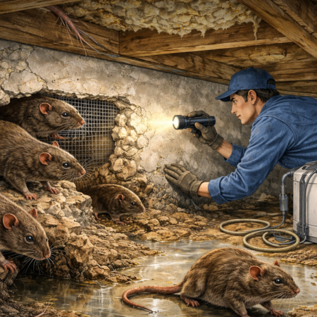 ドブネズミによる基礎損壊とアンダーパス侵入：床下の湿気と「不同沈下」を防ぐ建築防護