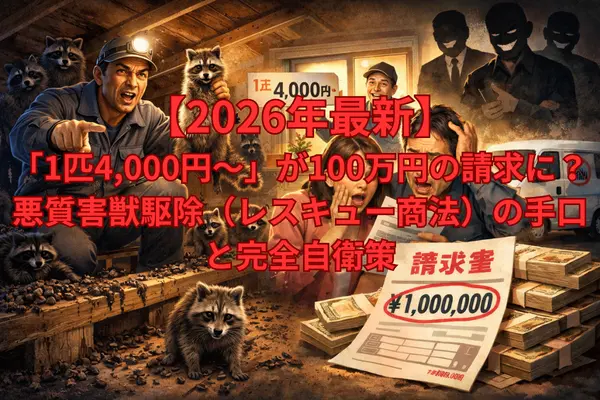 【2026年最新】「1匹4,000円〜」が100万円の請求に？悪質害獣駆除（レスキュー商法）の手口と完全自衛策